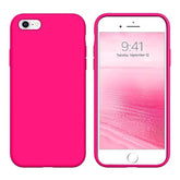 Compatible With Iphone 6S Case Iphone 6 Case Liquid Silicone Soft Gel Rubber Slim Light Microfiber Lining Cushion Texture Cover Shockproof Full Body Protective Case For Iphone 6/6S, Hot Pink