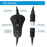 VT PLT-QD USB Training Cable Y Splitter-Adapter - Quick Disconnect Cord with Mute&Volume Control for Plantronic-QD Headsets&Computer