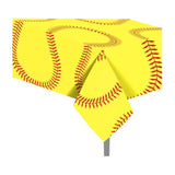 2Pc Softball Party Tablecloths Plastic Cover 54x87In Sports Party Decor
