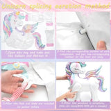 16Pcs Unicorn Balloons Kit – 2 3D Foil Unicorns, 4 Stars & 10 Latex Balloons
