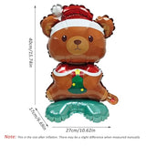 2 Pc Christmas Bear Santa Mylar Foil Balloons Party Decoration