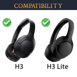 Earpads For Qcy H3/H3 Lite Headphones, Ear Pads Cushions With Softer Protein Leather, Noise Isolation Foam - Black