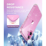 iPhone 16 Case with Glitter, Screen & Camera Protectors, Slim Shockproof Cover 6.1"