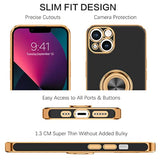 For Iphone 13 Case, Phone Case Iphone 13, Slim Fit 360° Ring Holder Shockproof Kickstand Magnetic Car Mount Supported Non-Slip Protective Women Girls Men Cover For Iphone 13 6.1 Inch,Black