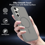 Samsung Galaxy S23 Plus Case Magnetic, Compatible with Magsafe, Frosted S23+ 6.6-Inch Slim Fit Protector Wireless Charging Skin-Feel Shockproof Anti-Slip Protective Phone Cover, Grey