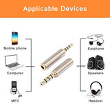 2.5Mm To 3.5Mm Adapter And 3.5Mm To 2.5Mm Adapter, Gold Plated Jack Stereo Full Metal Connector Converter For Smartphones, Headphone, Mic, Tablets Support Mic Function