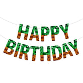 Miner Theme Happy Birthday Banner for Party Decor, Wall, Window & Photo Props