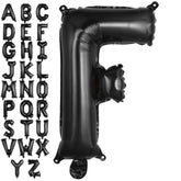 Black Letter F Balloons, 40 Inch Large Foil Letter Balloons, Custom Phrase Balloon For Birthday Party Wedding Anniversary Decoration (Black F)