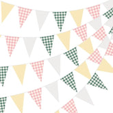 49Ft Pink Green Gingham Camp Bride Banner Camp Bachelorette Decorations Pink Green Plaid Paper Pennant Flag Garland Streamer For Glamping Wedding Bridal Baby Shower Bridesmaid Party Decorations