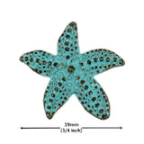 12 Pieces Starfish Metal Shank Buttons 19Mm. (Green Patina)