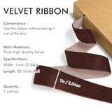 Brown Velvet Ribbon 1'' 25 Yards For Christmas Tree, Gift Wrapping, Flower Bouquet, Wreath Decorations, Bow Making