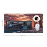 Car Mouse Pad With Stitched Edges, Cherry Blossoms Jdm Desk Mat Cool Sunset Desk Pad Computer Accessories Gaming Office Decor Keyboard Pads For Desk Rubber 30X60Cm