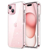 JETech Glitter Case for iPhone 15 6.1-Inch, Bling Sparkle Shockproof Phone Bumper Cover, Cute Sparkly for Women and Girls (Clear)