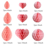 Party Decorations Hanging Paper 15Pcs Honeycomb Balls For Nursery, Baby Shower, Birthday, Wedding?Christmas? Graduation (15 Pieces Light Pink Set)