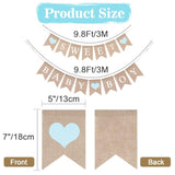 Sweet Baby Boy Banner - Rustic Boy Baby Shower Gender Reveal Burlap Banners Decorations With Light Blue Love For Gender Reveal Party Photo Decoration, Pre-Strung Baby Shower Banners