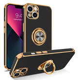 For Iphone 13 Case, Phone Case Iphone 13, Slim Fit 360° Ring Holder Shockproof Kickstand Magnetic Car Mount Supported Non-Slip Protective Women Girls Men Cover For Iphone 13 6.1 Inch,Black