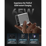 65W Usb C Charger, Gan Iii Pd Fast Charger, Pps 3-Port Compact Foldable Adapter Compatible With Macbook Pro/Air, Dell Xps 13, Iphone 16/15Pro, Switch, Steam Deck, Galaxy S24 (Silvery, 3-Port)