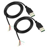 Usb 2.0 Male 5 Pin To Bare Wire Pigtail Open End Cables 5 Cores Usb A 5V 5A Power Charge 480 Mbps Quick Charge Data Transmission Wires Diy Connector Replacement Cord 20Awg -1M/3.2Ft 2Pcs