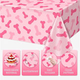 3Pcs Pink Bachelorette Plastic Tablecloth, Naughty Bridal Shower Party Disposable Table Cover Pink Bride To Be Table Cloth Bride To Be Engagement Party Decorations 108 X 54 Inch