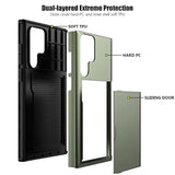 For Samsung S22 Ultra Case With Card Holder 5G 6.8 Inch Slim Dual Layer Heavy Duty Protective For Galaxy S22 Ultra Case Hidden Card Slot Wallet Case For Samsung S22 Ultra(Green)