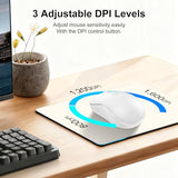 Wireless Mouse For Laptop, 2.4Ghz Computer Mouse For Work, 12-Month Battery Life, 3 Adjustable Dpi 800/ 1200/ 1600, Office Cordless Usb Mice With Usb A Receiver For Pc, Laptop, Desktop, Mac -White