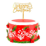Gold Mirror Merry Christmas Cake Topper Holiday Party Decoration
