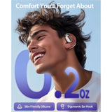 Open Ear Wireless Bluetooth Headphones, Pain-Free Air Conduction Ear Buds With Led Digital Display Charging Case, Sweat Resistant For Running, Safe Driving, And Extended Daily Use