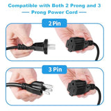3 Prong 1 To 3 Outlet Power Cord Splitter Cord, 1.6Ft 16Awg 10A/1250W, Nema 5-15P To 3X Nema 5-15R Y Style 3-Outlet Extension Cord For Home, Room, Office (Black)