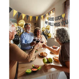 Going Away Party Decorations - Good Luck We Will Miss You Banner Funny Happy Retirement Decorations With Black And Gold Balloons, Triangle Flag For Farewell Goodbye Leaving Job Party Supplies