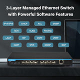 8-Port 10G Sfp+ Layer 3 Managed Switch, 8 X 10Gbe Ports, Web Managed, Port Isolation, Built-In Fan, Metal Case, Desktop/Wall Mount, Led Indicators, Support 1G/2.5G (Sfp+ Modules Not Included)