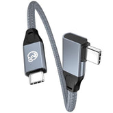 6 Inch Usb C To Usb C Cable Right Angle, 0.5Ft Short Usb-C Cable 100W, Usbc 3.2 Gen2X2 20Gbps 4K Video, 90 Degree Type C To C Charging Cord For Iphone 16 15 Pro Max Ipad Macbook Galaxy S25/S24