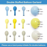 Pastel Blue Yellow Balloon Arch Kit Double Stuffed Light Yellow Baby Blue White Sand Matte Balloon Garland For Baby Shower Bear Birthday Bridal To Bee Summer Party Decoration