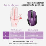 Wireless Mouse, 2.4G Ergonomic Optical Mouse, Computer Mouse For Laptop, Pc, Computer, Chromebook, Notebook, 6 Buttons, 24 Months Battery Life, 2600 Dpi, 5 Adjustment Levels - Purple