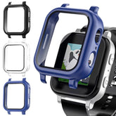 3 Pack Case Compatible With Gabb Watch 3/3E Screen Protector For Kids, Hard Pc Overall Protective Case Bumper With 9H Tempered Glass Cover Accessories, Black+Clear+Blue