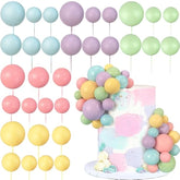 32-pc colorful pearl ball cake toppers for birthdays, weddings & party decorations
