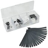 Electronics Organizer 6 Sections Clear Acrylic Cable Storage Bin Box Cord Holder With 20 Pcs Reusable Fastening Fabric Cable Ties Straps Cord Wraps (6 Sections/With Cover)