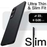 Slim Case for Galaxy S25 Edge with Camera Lens Full Protection, Ultra-Thin Lightweight Matte Finish Minimalist Protective Phone Cover (Black)
