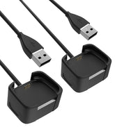 Compatible for Fitbit Versa 2 Charger Replacement USB Charging Cable Dock Stand with 3.3ft for Fitbit Versa 2 Health and Fitness Smartwatch-2 Pack