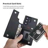 Onetop Compatible With Samsung Galaxy S23 Ultra Wallet Case With Card Holder, Pu Leather Kickstand Card Slots Case, Double Magnetic Clasp And Durable Shockproof Cover 5G 6.8 Inch(Black)