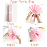 12pcs 10in 12in Green Paper Pom Poms Tissue Paper Flower Hanging FlowerBall