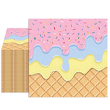 40 Pcs Ice Cream Birthday Party Napkins, Ice Cream Disposable Tableware Party Table Decorations For Girls Baby Shower,2 Ply 6.5 X 6.5 Inches For Appetizer,Dessert,Dinner,Donut Party Decorations