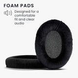 kwmobile 2X Earpad Compatible with Sennheiser HD 559/569 / 599 - Replacement Velour Earpad Cushion for Headphones - Black