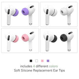 (4-Pairs) Eartips For Airpods Pro & Pro 2Nd Gen Ear Tips (4-Pairs) - Silicone, Anti-Slip - Fit In Charging Case (Black/White/Pink/Purple)