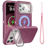 Heavy Duty iPhone 17 Pro Case with Magnetic Closure, 6.3 Inch, Purple-Pink