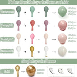 Dusty Green Pink Balloon Arch Double Stuffed Pastel Baby Pink Light Green White Cream Balloon Metallic Gold Latex Balloons For Baby In Bloom Bridal Shower Birthday Wedding Easter Party Decorations