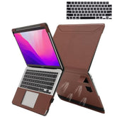 Tytx Compatible With Macbook Pro 14 Inch Case, Pu Leather Macbook Case With Vents And Stand For 2021-2024 Release M4 A3112 A3185 A3401 M3 A2918 A2992 M2 A2779 M1 A2442, Come With Keyboard Cover, Brown