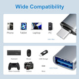 Usb To Usb C Adapter 10 Pack,Usbc To Usb Adapter,Usba To Usbc Adapter,Typec To Usba Male Female Otg Converter For Iphone 16 15,Macbook,Ps5,Phones,Charger,Grey
