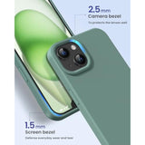 For 15 Case Liquid Silicone Slim Shockproof Protective Cover 6.1 Inch Anti-Scratch Drop Protection,Forest Green
