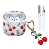 Cherry AirPods 4 Case with Keychain for Women and Girls, Cute AirPod 4 Case Cover