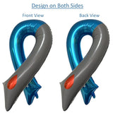 38" Diabetes Awareness Blue Gray Ribbon With Blood Drop Foil Balloon - Double-Sided Pattern - Great For Events, Parties, Fundraisers And Diaversary